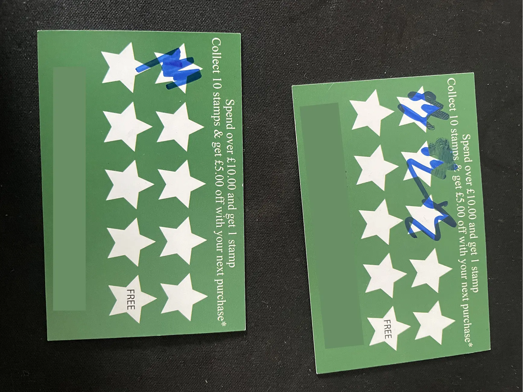 Traditional paper loyalty cards showing the problems with the current system